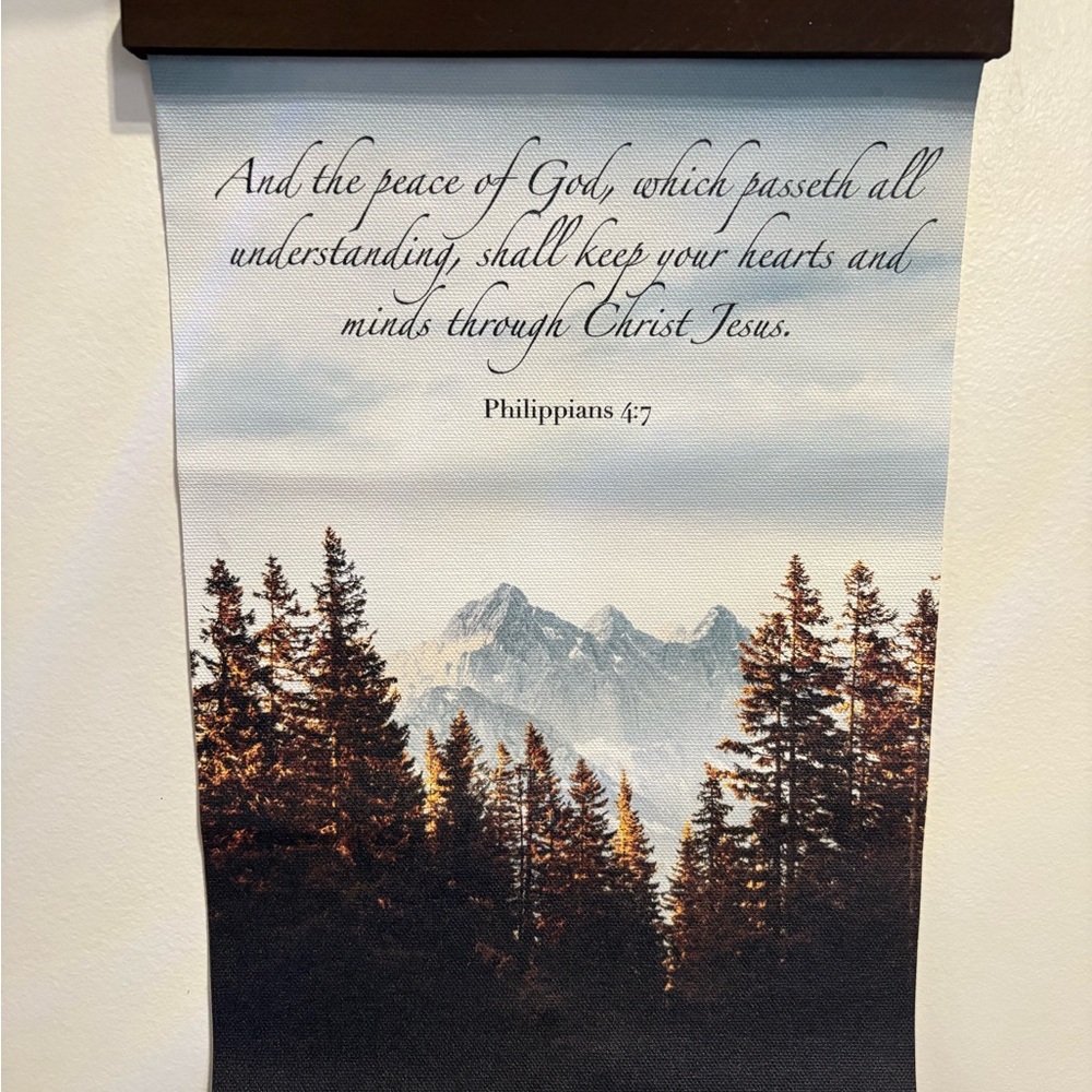 Scripted Philippians Wall Hanging - Forest Sunset